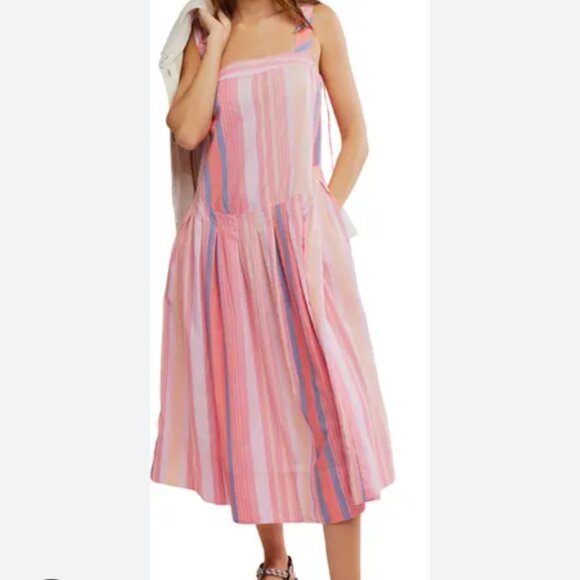 NWT Free People Primavera Reversible Dress Small Pink Vacation - Picture 4 of 4